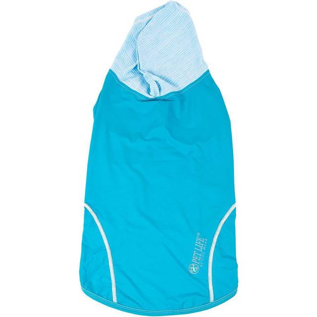Pet Life HDHL1BLSM Active Pull-Rover Premium 4-Way Stretch Two-Toned Performance Sleeveless Dog T-Shirt Tank Top Hoodie, Electric Blue - Small