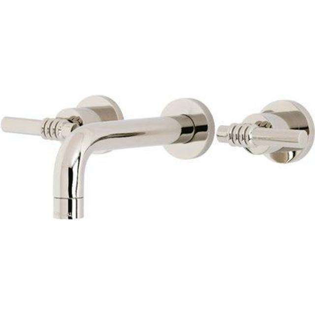 Kingston Brass KS8126ML Milano 2-Handle 8 in. Wall Mount Bathroom Faucet Polished Nickel