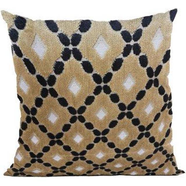 Plutus Velvet Majestic Gold  Black  Cream Handmade Luxury Pillow  Double sided  22 x 22