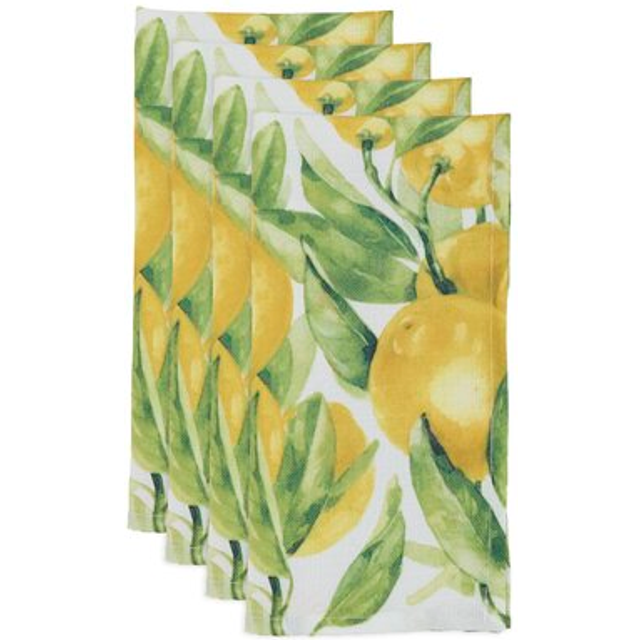 "Saro Lifestyle Printed Lemon Table Napkin (Set of 12)  Multi  20"""""