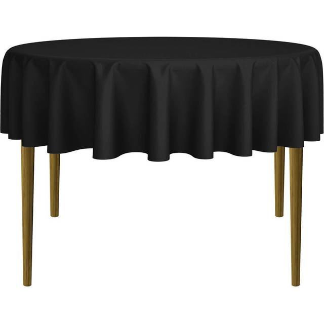 Lann's Linens - 70 Round Premium Tablecloth for Wedding/Banquet/Restaurant - Polyester Fabric Table Cloth - Black