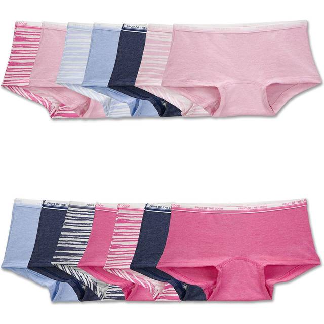 Fruit of the Loom Girl's Heather Boy Short Underwear Assorted (14