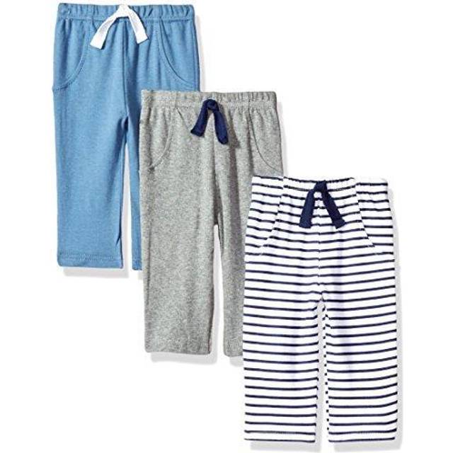 Hudson Baby Unisex Baby Cotton Pants and Leggings  Navy Stripe  3-6 Months