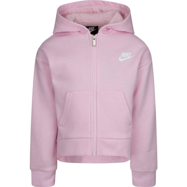 Nike Club Fleecetröja med hög låg hellång dragkedja, 6–7 år