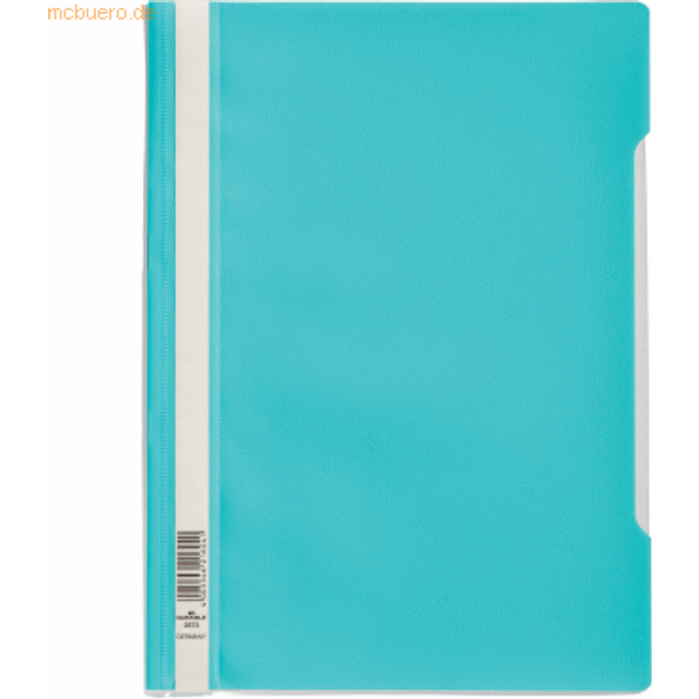 Durable Clear View Project Folder Document Report File - 25 Pack - A4 Turquoise, Blue