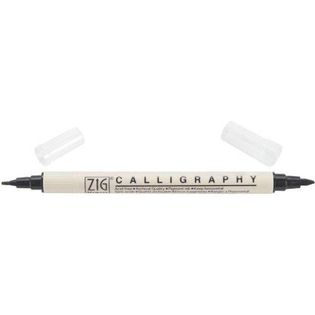 Zig Memory System Calligraphy Dual Tip Marker, Carded, Pure Black