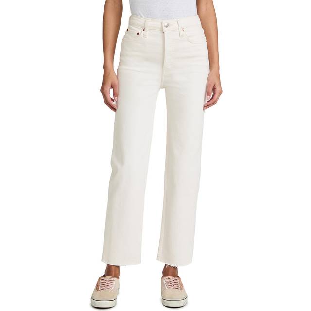 70s Stovepipe Ankle Jeans - VINTAGE WHITE - 28