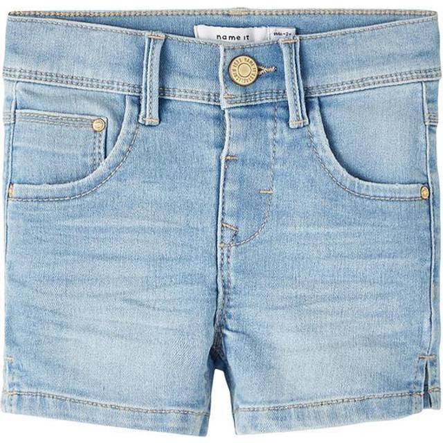 NAME IT Flicka Nmfsalli Dnmthris Tb shorts, Ljusblå denim, 98 cm