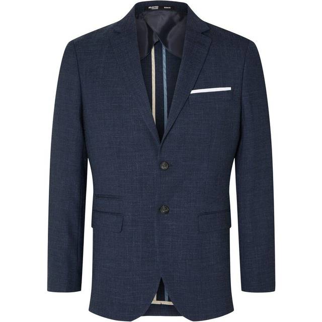 Selected Linen Blend Jacket - Dark Navy