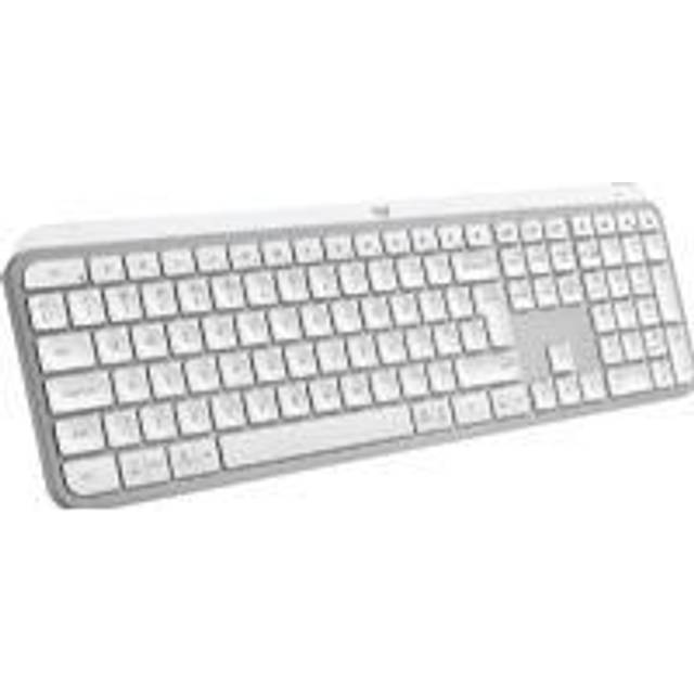 Logitech Köp MX Keys S-tangentbord – normalstorlek eller mini in Ljusgrå, US International (Qwerty), Endast tangentbord