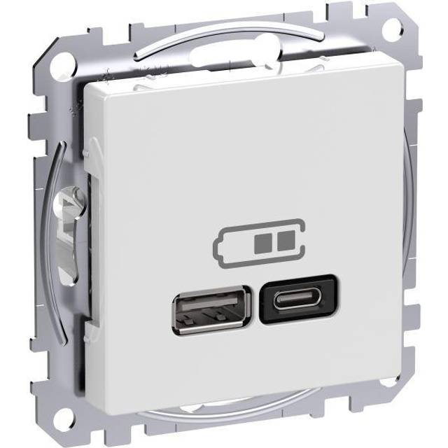 Schneider Electric Exxact WDE002983 USB-Ladduttag 2 utgångar, A+C vit