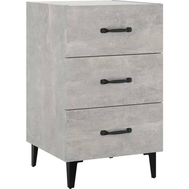 vidaXL Sängbord betonggrå 40x40x66 cm konstruerat trä