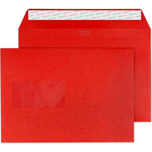 Creative Wallet Peel and Seal Window Pillar Box Red C5 162X229 120GSM - Box of 5