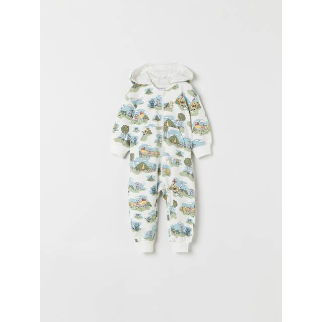 Farm Print Baby All-in-one - White - 2-4m x 62