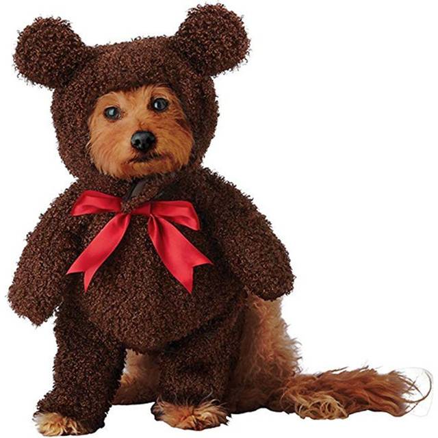 Teddy Bear Costume for Pets | Pet Costumes - Brown&#47;Red (M)
