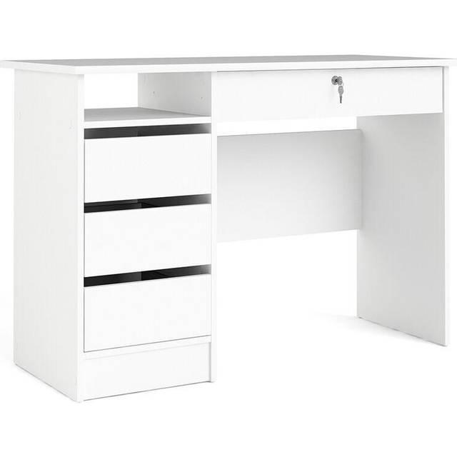 Function Plus Desk (3+1) Handle Free Drawer In White