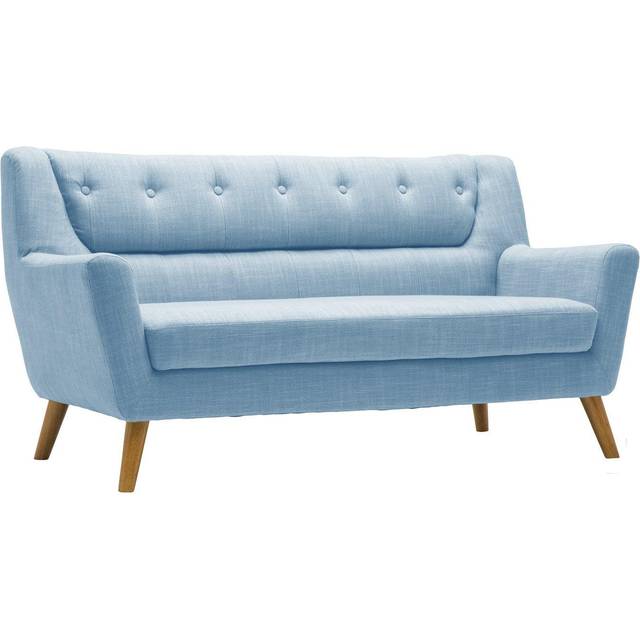 Birlea 2 Seater Sofa Lambeth Settee Modern Retro Style Fabric Wood Legs In Grey - One Size