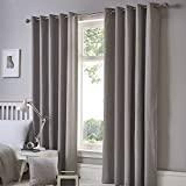 Eyelet Room Darkening Curtain - Silver (Width 168 x Drop 229 cm)