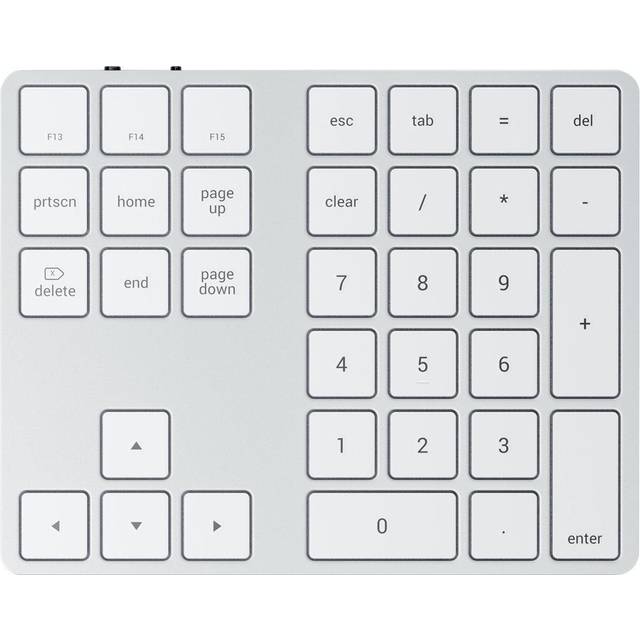 Satechi Numeriskt Bluetooth-tangentbord – Slimmat & Uppladdningsbart Numeriskt Tangentbord med 34 Tangenter – Passar 2022 MacBook Pro/Air M2, 2021 iPad Pro M1, iMac/iMac Pro, Mac Mini (Silver)