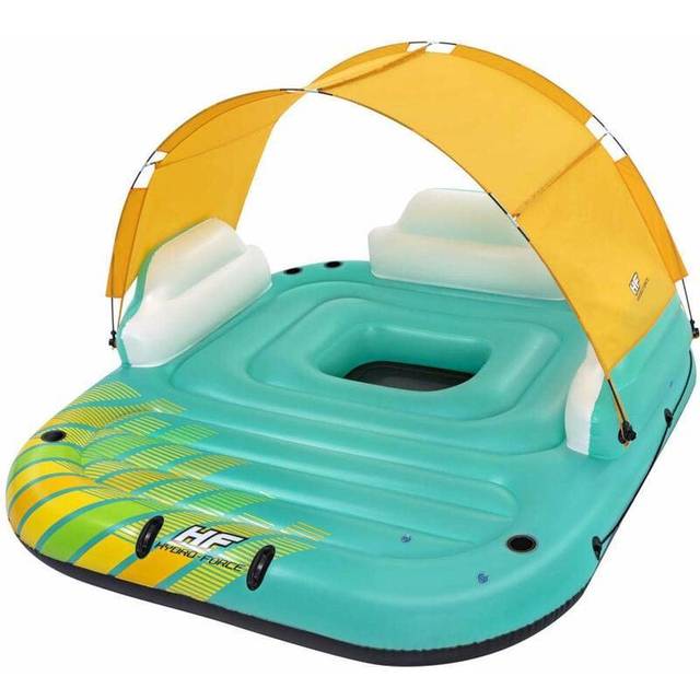 Badflotte Bestway Hydro Force Sunny Lounge Island, 3 x 2.75 meter, grön/gul + ankarpåse + solskydd + lagningslapp