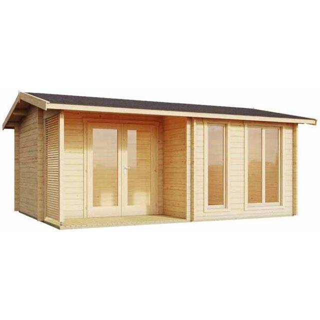 Lasita Brighton 17 x 13 Ft. Premium Log Cabin With Tempered Double Glazing (44mm)