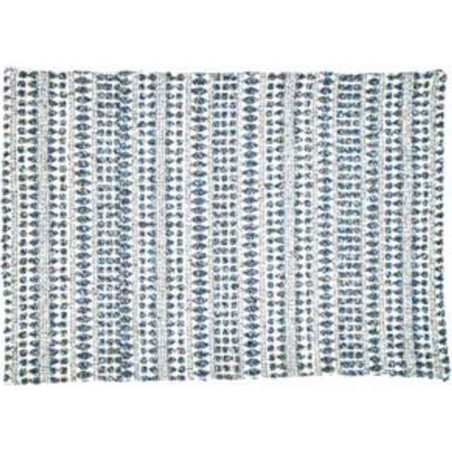 Saro 840.BL1420B 14 x 20 in. Woven Line Oblong Placemats, Black - Set of 4