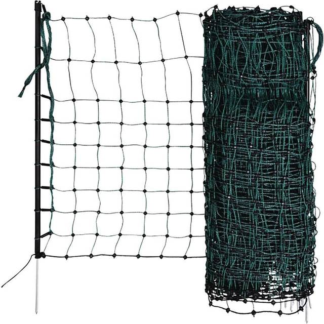 Kerbl Kaninchennetz (elektrifizierbar, extra engmaschig geschnürt, L x H 25 m x 65 cm, Farbe Grün) 292216