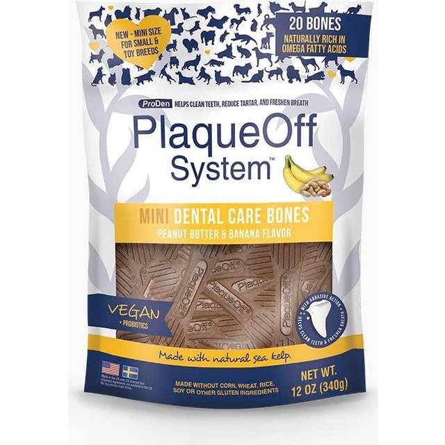 ProDen PlaqueOff Mini Dental Bones jordnötssmör och banan (20-pack - 340 g)