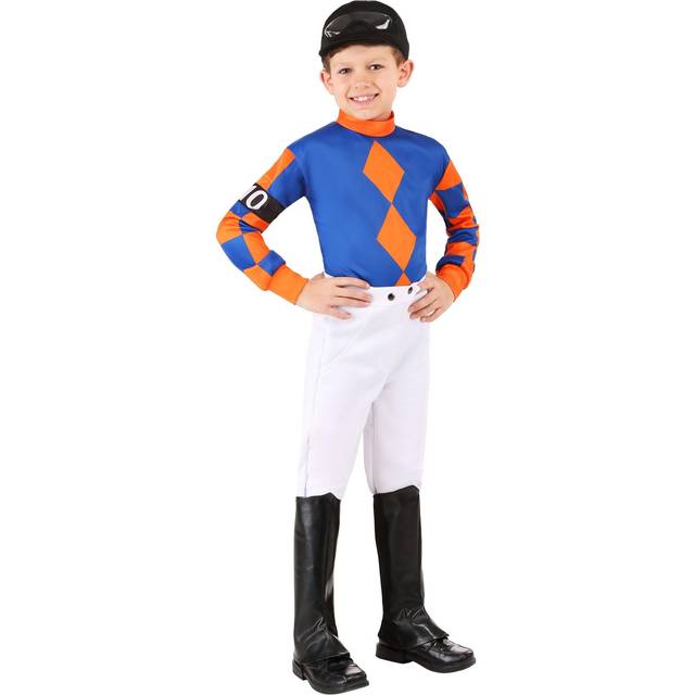 Boy's Kentucky Derby Jockey Costume | Sports Costumes - Blue&#47;Orange&#47;White (L)