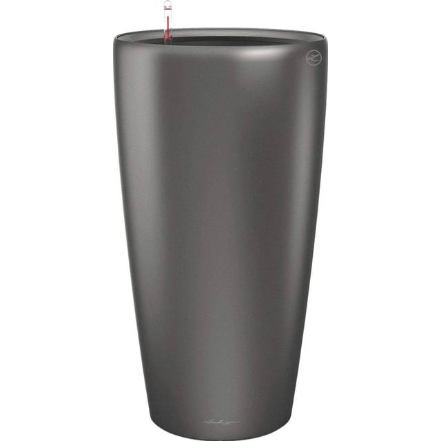 Rondo Plastic Self-Watering Plant Pot - Charcoal Metallic (56 cm H x 32 cm W x 32 cm D)
