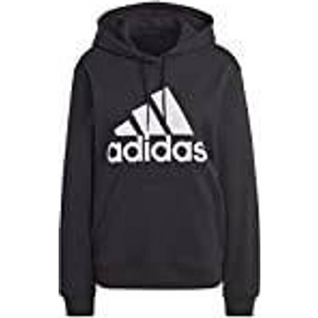 Sweatshirt regular hooded fleece woman adidas Essentials Big Logo - Noir