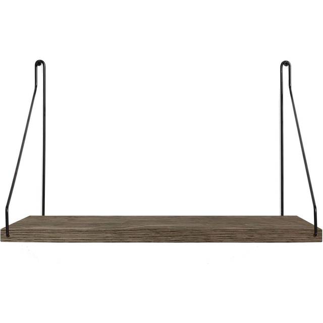 FRAMA - Dark Stained Oak Shelf - 40 cm - Hylla - Dark/Brass - D:270/L:400 mm