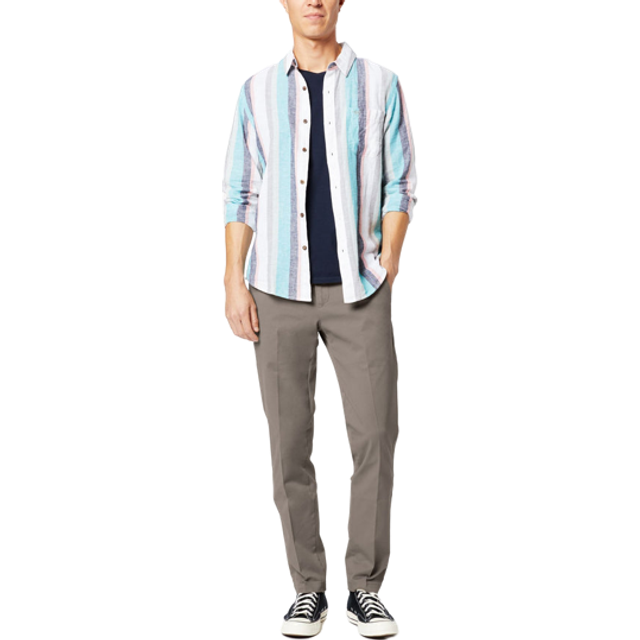 Dockers Men's Slim Fit Workday Khaki Smart 360 Flex Pants  Dark Pebble