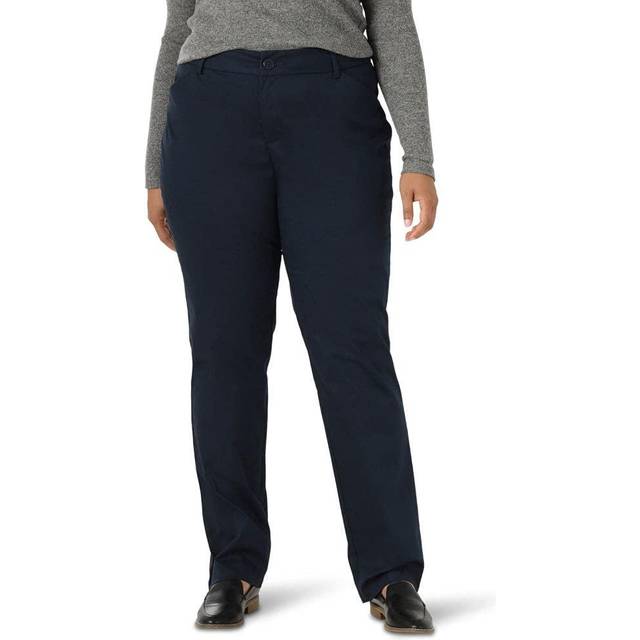 Lee Womens Size Wrinkle Free Relaxed Fit Straight Leg Pant  Imperial B