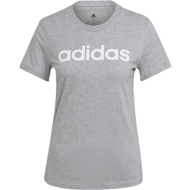 LOUNGEWEAR Essentials Slim Logo Tee - Medium Grey Heather / White