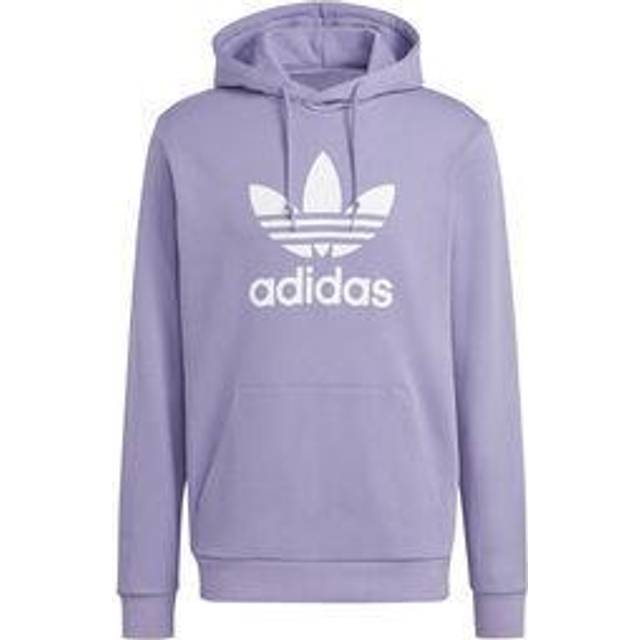 Adidas, Sweatshirts & Hoodies, Herr, S, Bomull, Trefoil Hoodie Lättvikts Sweatshirt - purple (S)