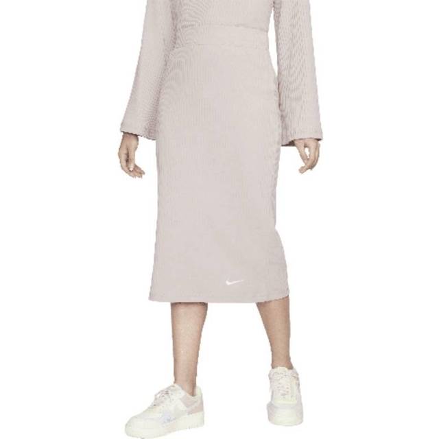 Nike, Kjol, Dam, M, Bomull, Räfflad Långkjol med Sidslits - pink (M)