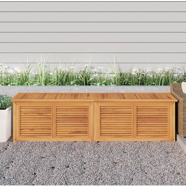vidaXL Garden Storage Box with Bag 200x50x55 cm Solid Wood Teak - Brown