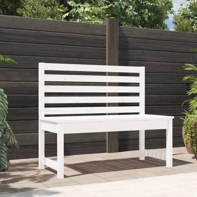 (white pine, 109 x 48 x 91.5 cm) vidaXL Garden Bench Outdoor Picnic Bench Camping Wooden Bench Solid Wood Pine
