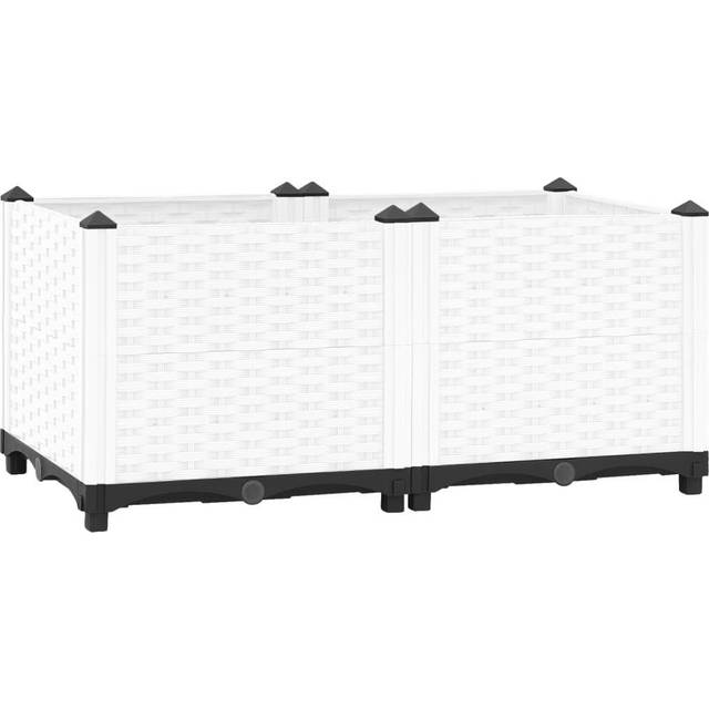 vidaXL Raised Bed 80x40x38cm Polypropylene, White