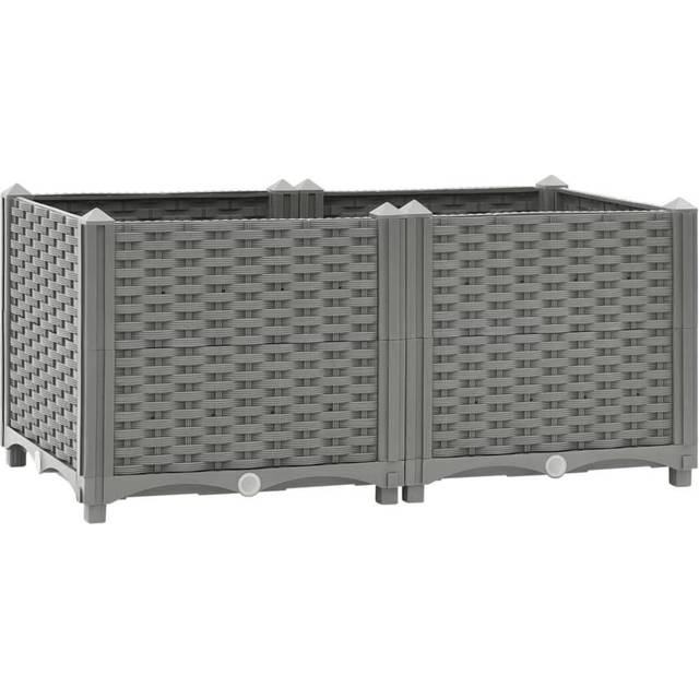 vidaXL Raised Bed 80x40x38 cm Polypropylene - Grey