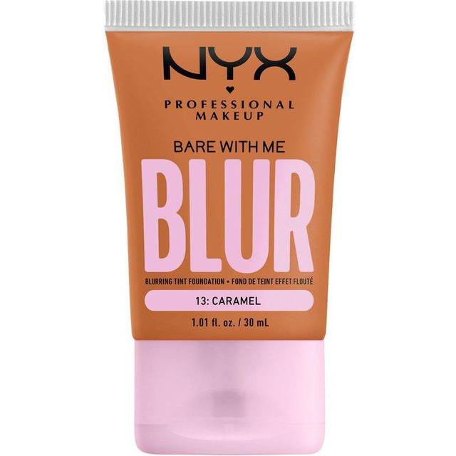 NYX Professional Makeup Mjukgörande foundation med medelhög täckning och matt finish, upp till 12 timmars vård och fukt, med niacinamider, bar med mig, färg: Karamell, 1 x 30 ml
