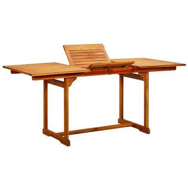 Matbord för trädgården (120-170)x80x75 cm massiv akacia