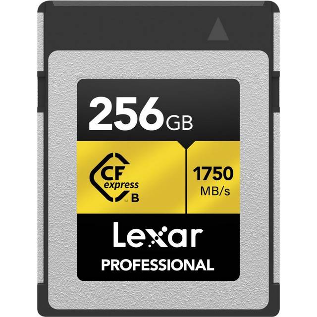 Lexar 256GB Professional CFexpress Type B Memory Card GOLD Series  Up To 1750MB/s Read  Raw 8K Video Recording  Supports PCIe 3.0 and NVMe (