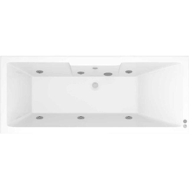 Legend Baths Legend Left Hand 6 Jet Chrome V-Tec Single Ended Whirlpool Bath | White | Metal/Plastic | 1700mm x 700mm