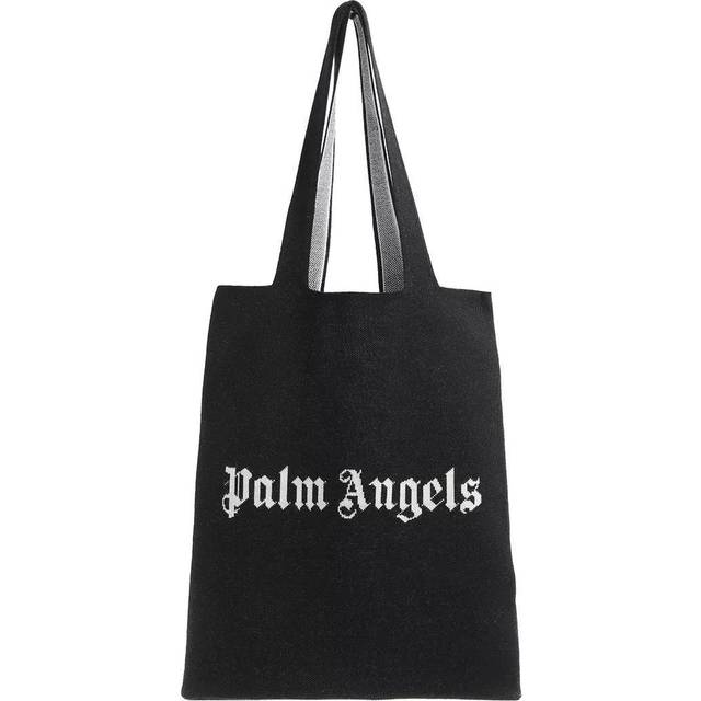 Palm Angels, Tote Bags, male, Black, ONE SIZE, Logo Knitted Shopper Bag
