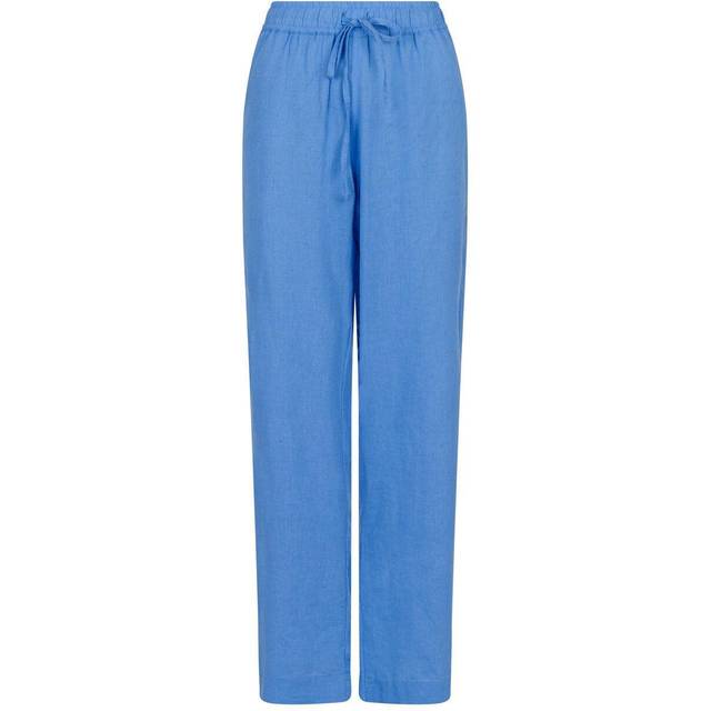 Neo Noir Sonar Linen Pants Dam Raka Byxor Stl. 40 - Från Magasin - Dusty Blue (40)