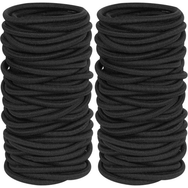 GOSICUKA 120 Pieces Black Hair Ties for Thick and Curly Hair Ponytail Holders Hair Elastic Band for Women or Men(4mm)