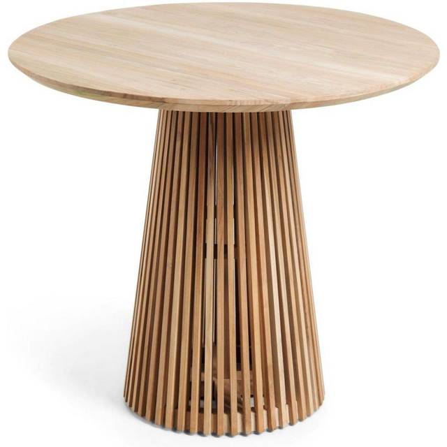 Jeanette round solid teak wood table, Ã˜ 90 cm - Brown
