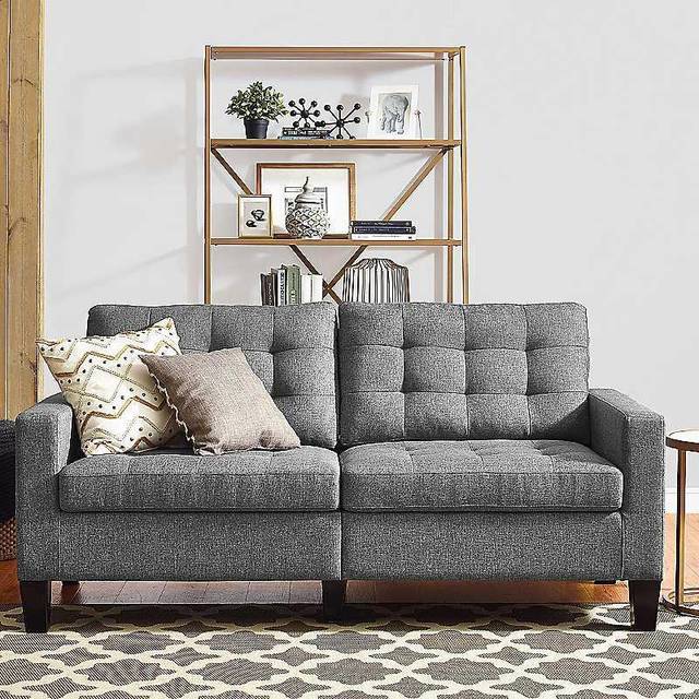 Bowie Linen Small Space Sofa - Grey